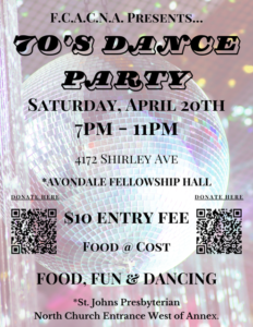 70's Dance Party @ Avondale Fellowship Hall